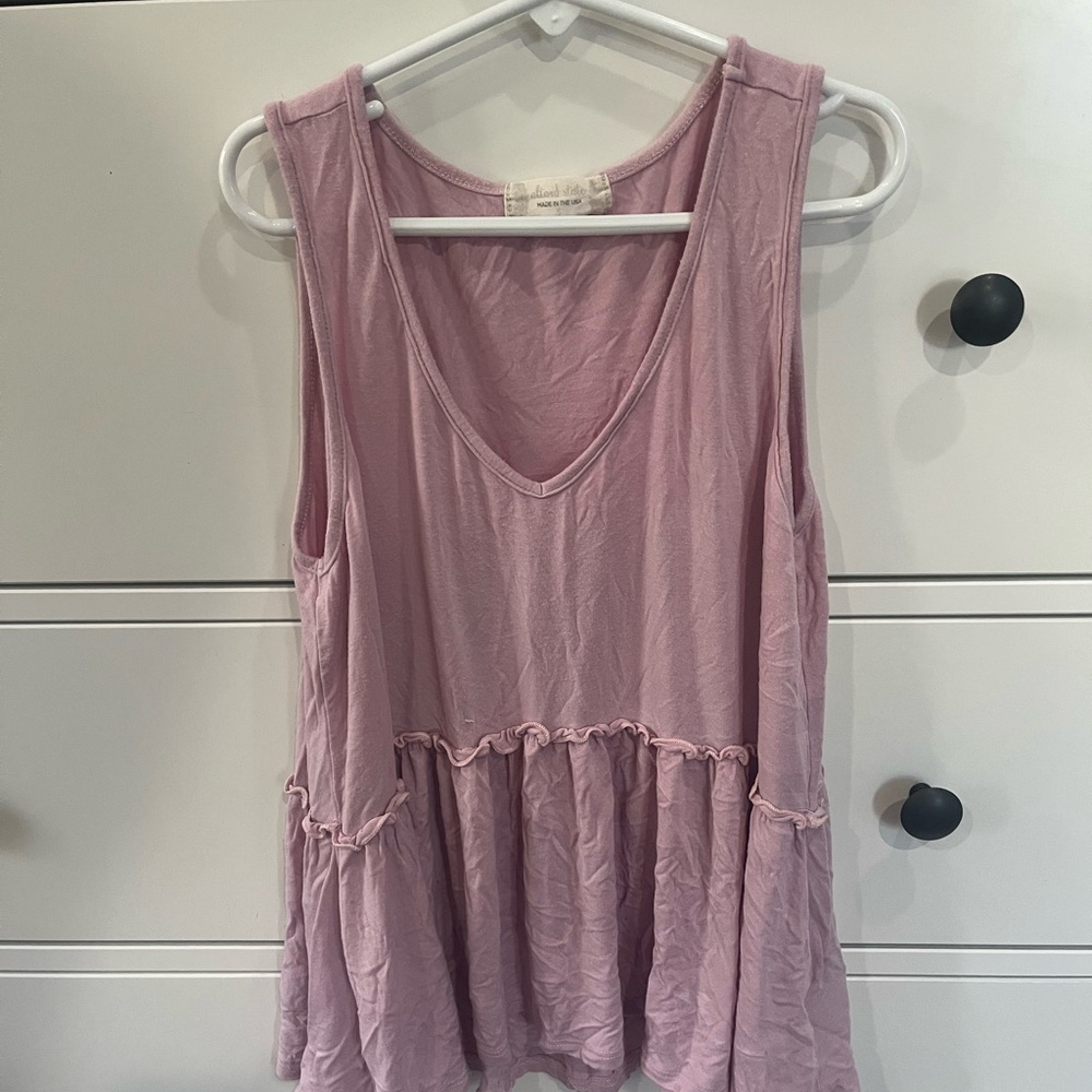 Altar'd State Lavender Ruffle Tank Top